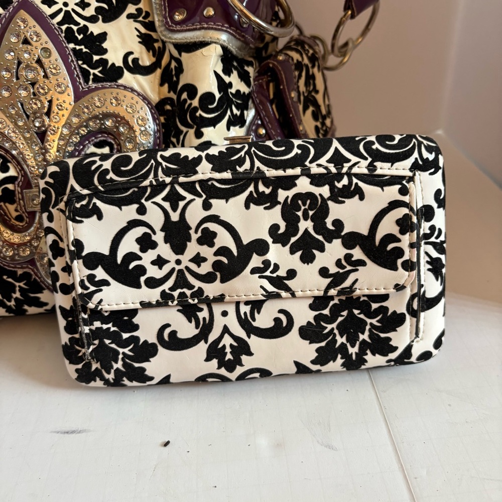 Elegant Purple and Black Women's Bag Set - Picture 5 of 13